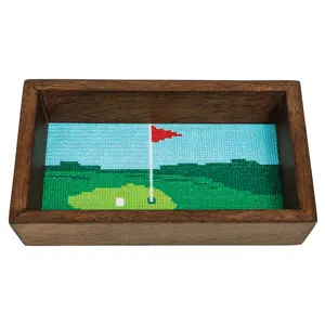 Mudpie Golf Needlepoint Tray