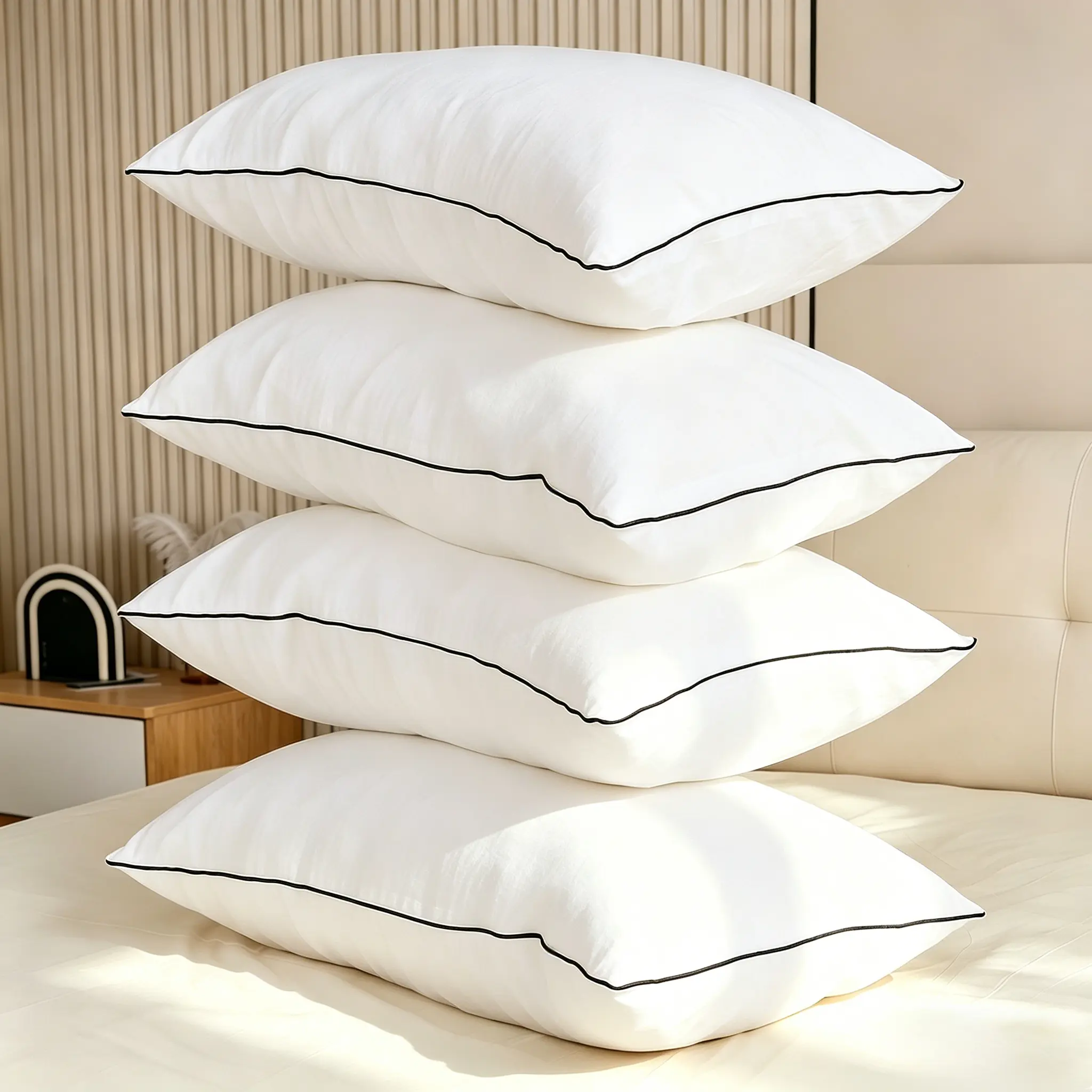 UFIST 2/4 Pack Hotel Collection Pillows for Sleeping, Plush High-Loft FiberFill, Ideal for Back & Side Sleepers, Suitable for Home & Guest Room Use