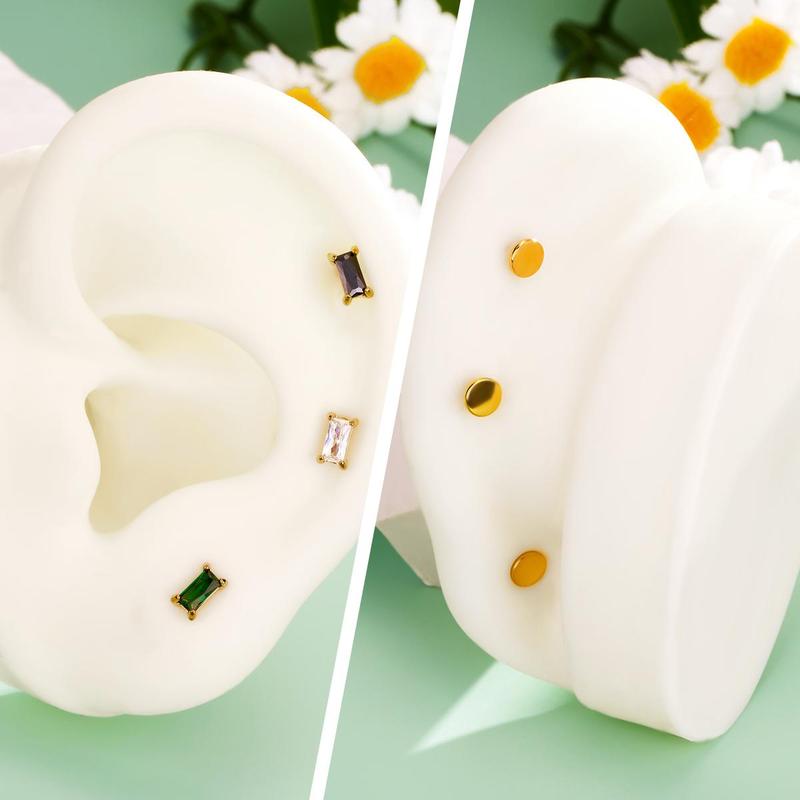 Oufer 16G Threadless Push Pin Flat Back CZ Helix Tragus Conch Cartilage Stud Earring