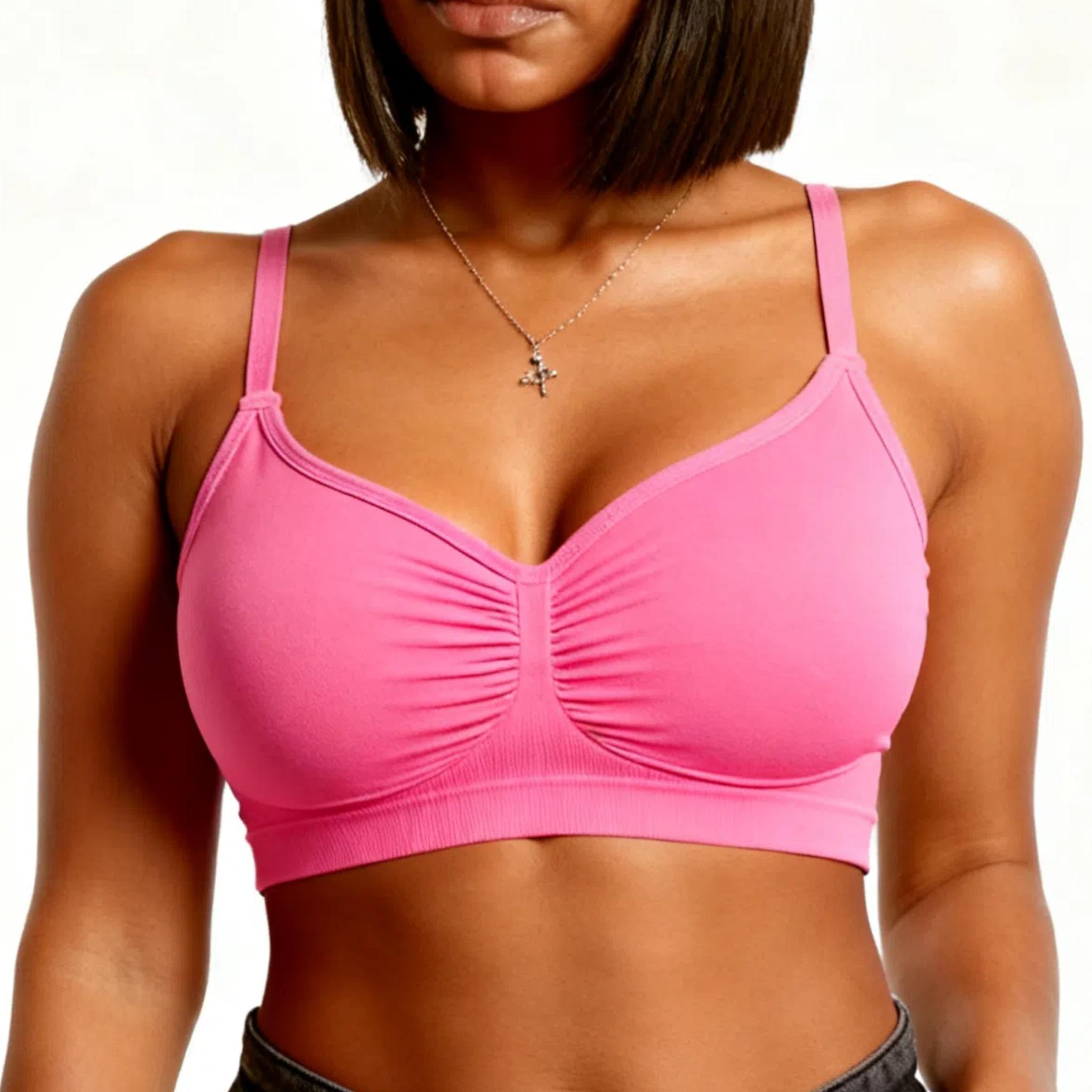 1/2PCS Women's Wireless Sculpt BraComfort Bralettes Suitable for up to 44DD NOUnderwire Unlined Cami Bra Seamless Tshirt BrasSports Bra Everyday Daily Wear Breathable