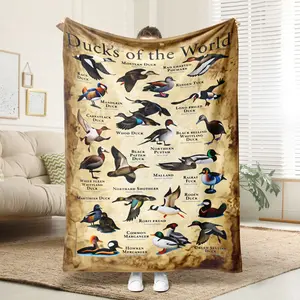 Duck Pattern Blanket, Soft Comfortable Throw Blanket, Warm Napping Blanket for Home Office Travel, Cool Bedroom Bedding Blankets