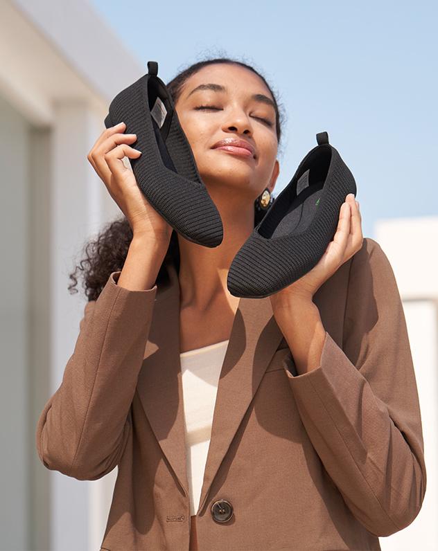 DREAM PAIRS Women's Knitted Square Toe Flats