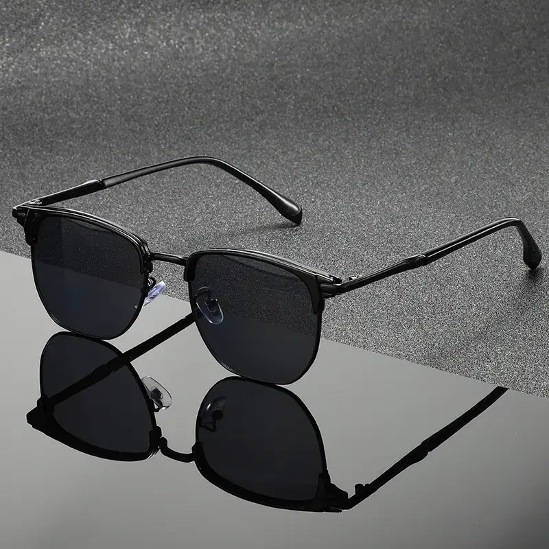Men's Aviator Square Sunglasses - Vintage Metal Trendy Frames, Classic Summer Stylish Eyewear Accessory, Gold Green Men's Sunglasses (TikTok Shop Back to School)