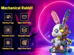 Punk mechanical rabbit with lights