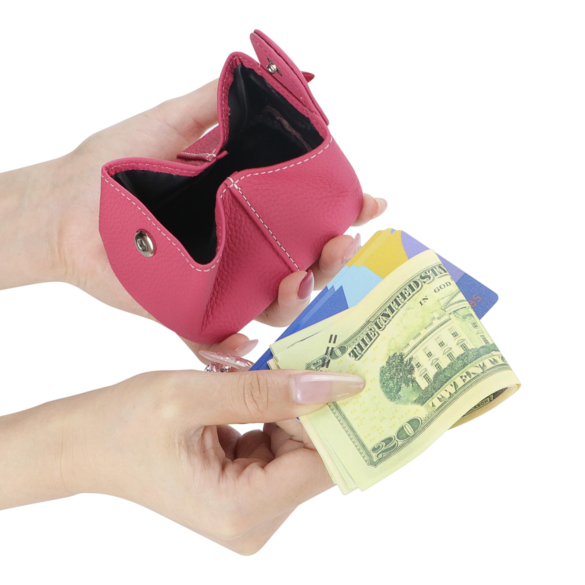 Royal Bagger Mini Lychee Pattern Coin Purse, Solid Color Buckle Key Earphone Storage Bag, Casual Change Pouch for Daily Use 1603 SpringStatements