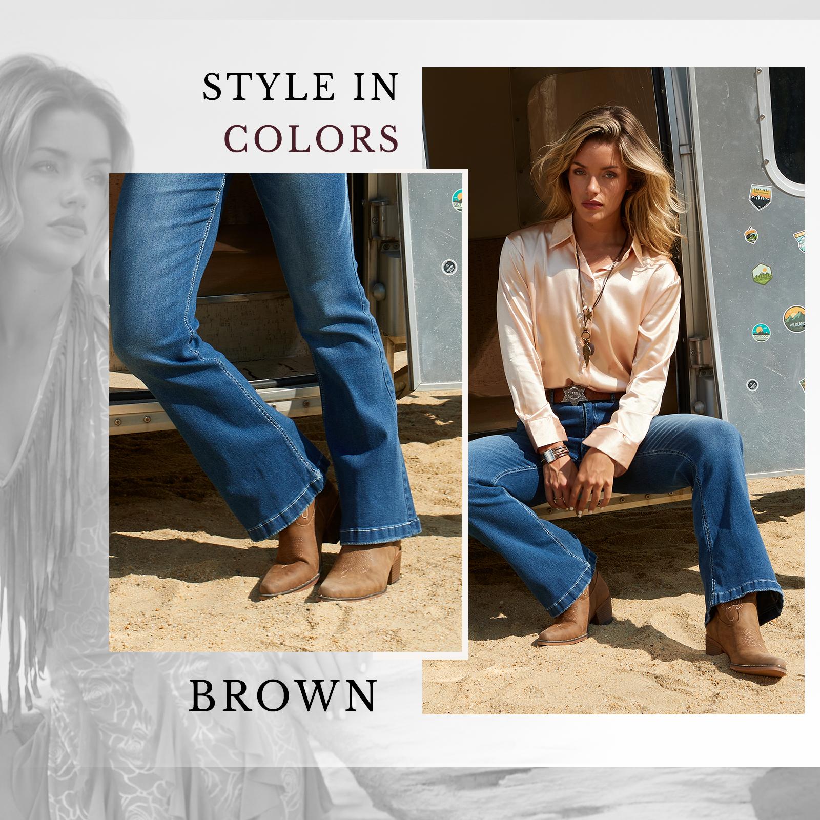 IUV Cowgirl Boots for Women Ankle Cowgirl Ankle Boots with  Almond Pointed Toe Classic Western Wide Boots Women Chunky Heel  Country Boots  for Comfortable Walking Shoes Classic Booties