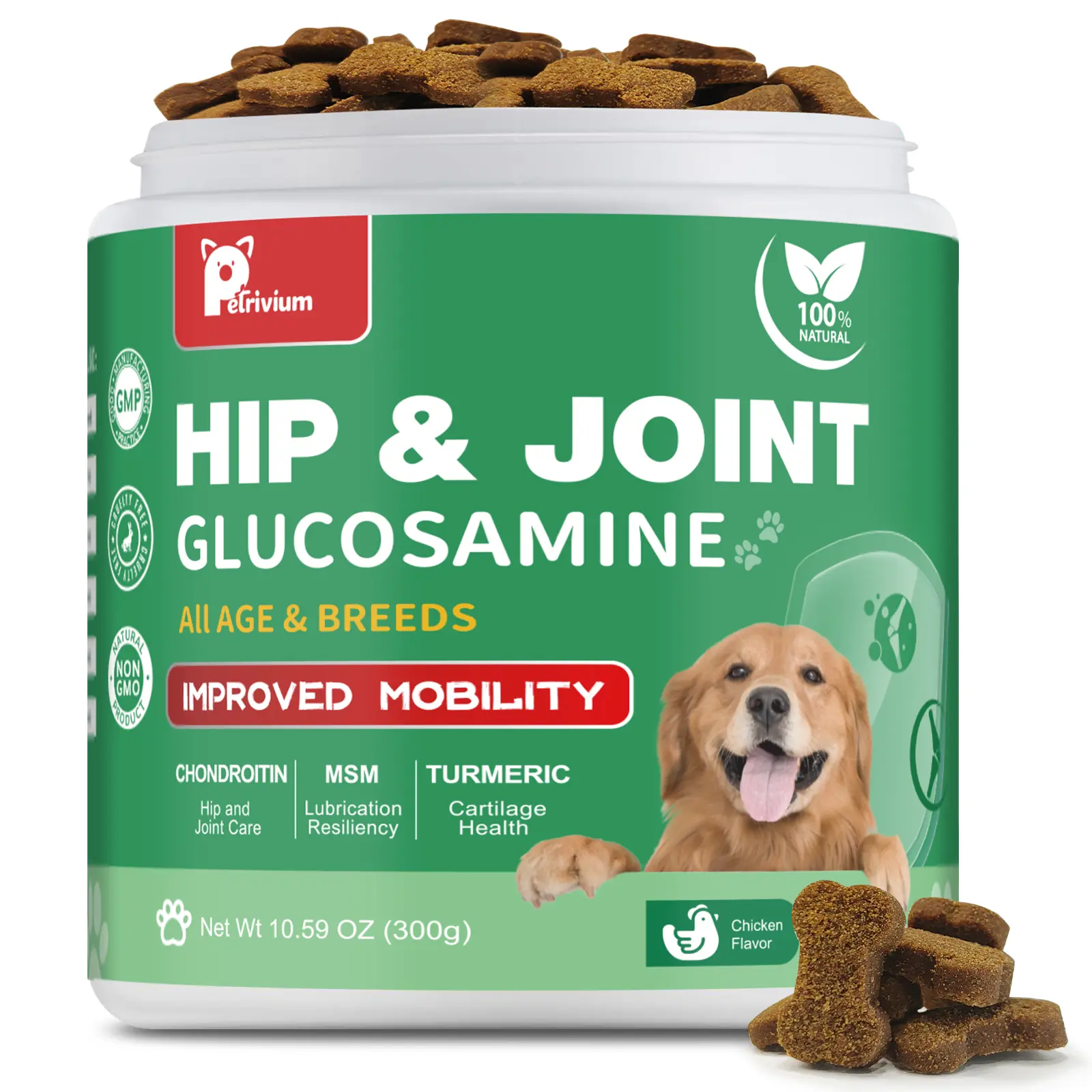 Petrivium Hip & Joint Care Chews-Dog Joint Supplement for Mobility-Chicken Flavor,All Age&Breeds-#Summervibes#petlovers sohochic