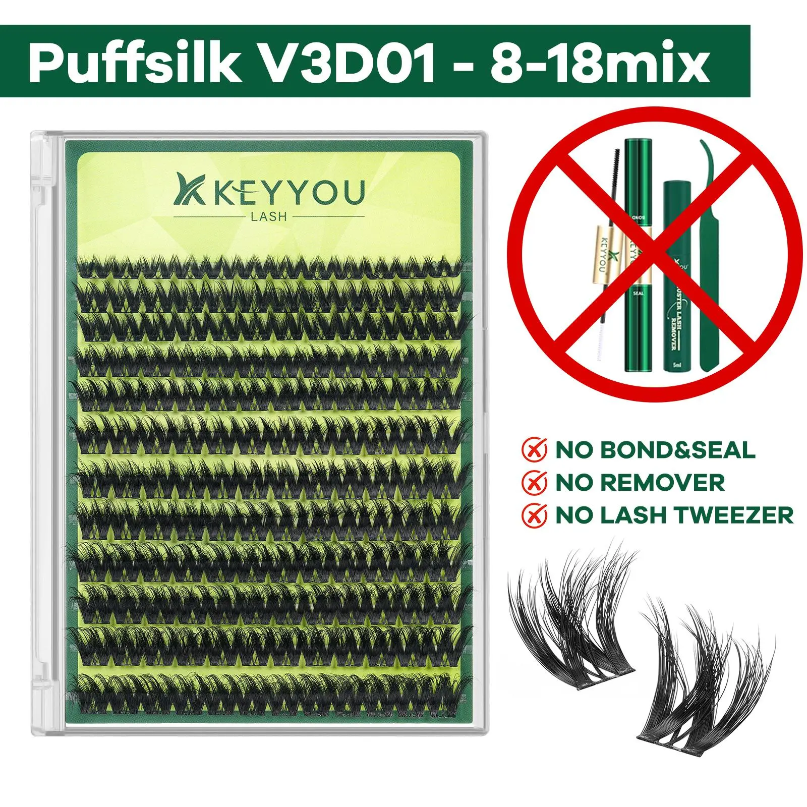 Only Puffsilk V3D01 Cluster [No Bond&Seal&Remover]