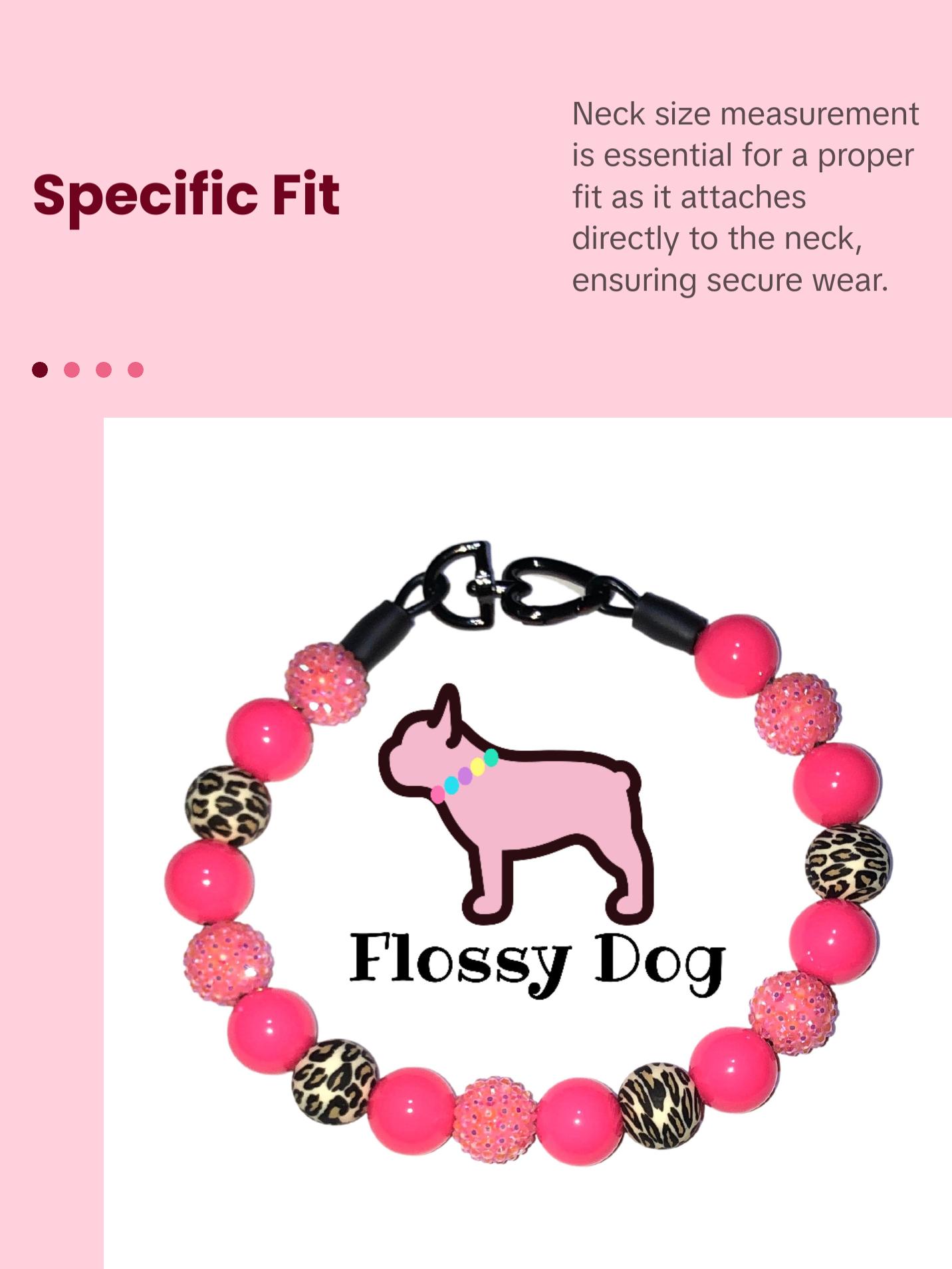 Hot Pink Leopard Print Beaded Dog Collar | Durable Dog Necklace | Rhinestone Bead Collar For Dogs Hot Pink Leopard Print Beaded Dog Collar | Durable Dog Necklace | Rhinestone Bead Collar For Dogs