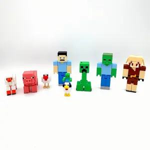 Block-Style Pixel Animal & Figure Keychain Set – Mini Toy Collectible Accessories
