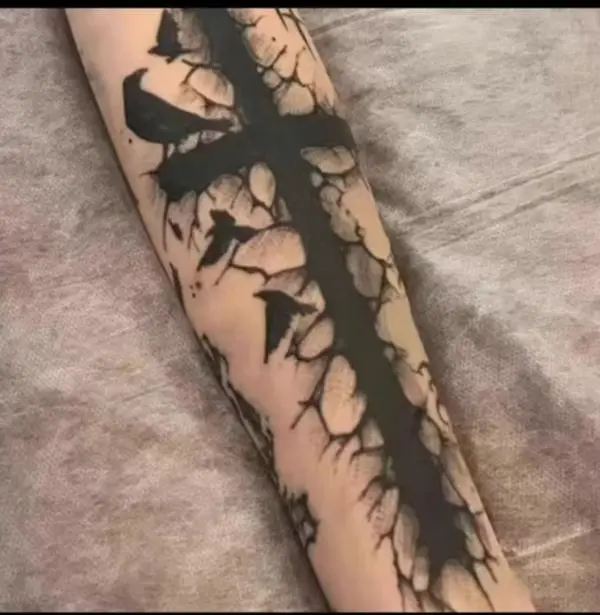 HAND BACK Cross herbal tattoo paste dark crow flower arm juice female male semi-permanent non-reflective waterproof durable Sticker Henna Organic temporary tattoos