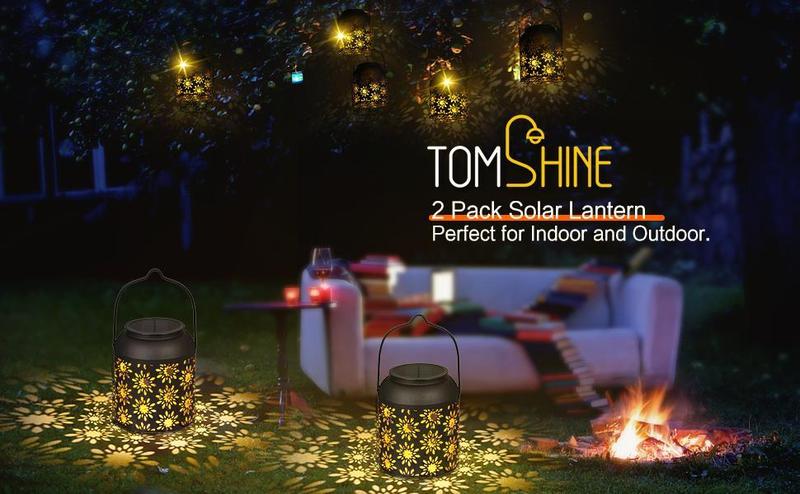 LeiDrail Solar Hanging Lantern with Floral Cutout Pattern – Waterproof Metal Outdoor Garden Light