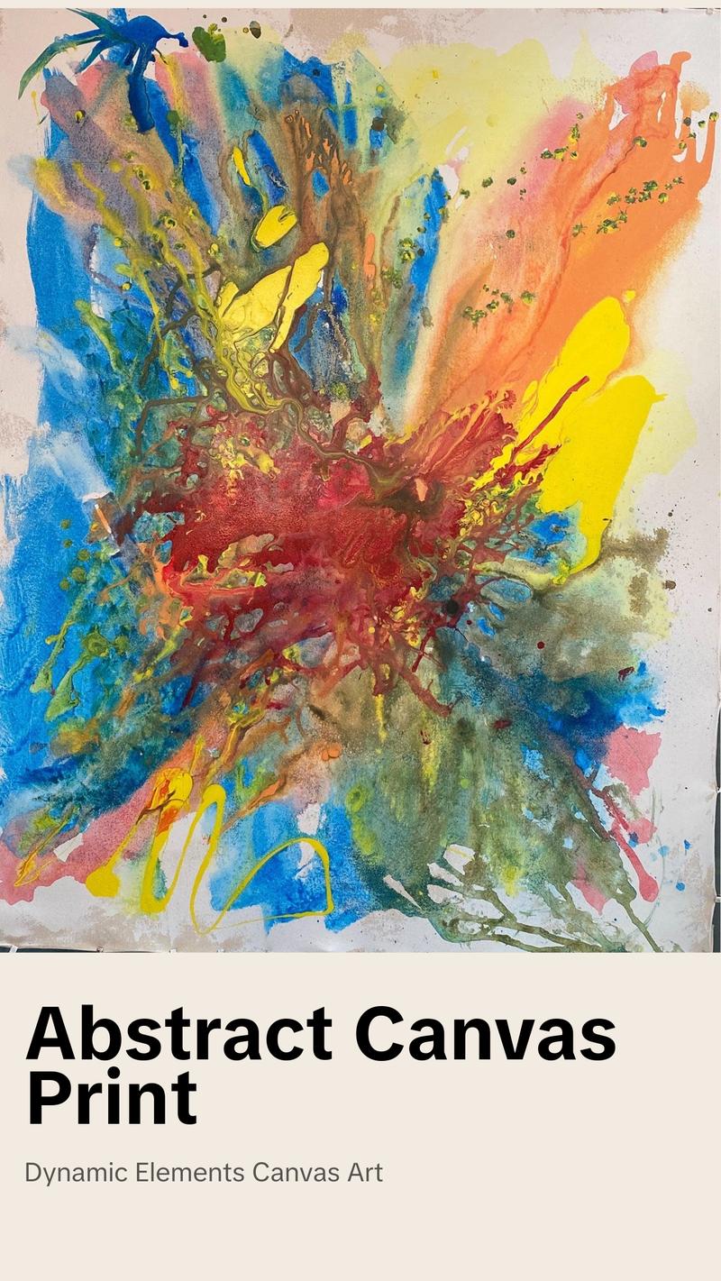 Earth, Water, Fire, Wind, and Voids, Wall Art Abstract Acrylic  Painting