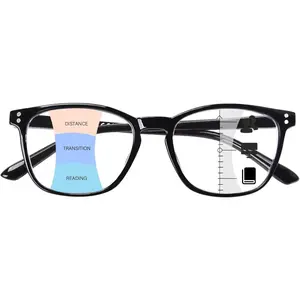 Progressive Multifocus Reading Glasses Women Men Blue Light Blocking Computer Readers Spring Hinges Eyeglasses