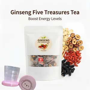 Formula  Five Treasure TeaCombination Scented  Eight Treasure  RedDate Wolfberry   Men's  Health  Chinese Health Organic Energy Boosting Kidney Tea Cleanse Blend natural herbal tea bag and Women's Ginseng traditional