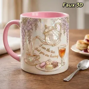 I Am The Tea That You Are Having Faux 3D Mug – Bookish Tea Lover Accent Mug, Romance Reader Gift, BookTok Inspired Cup