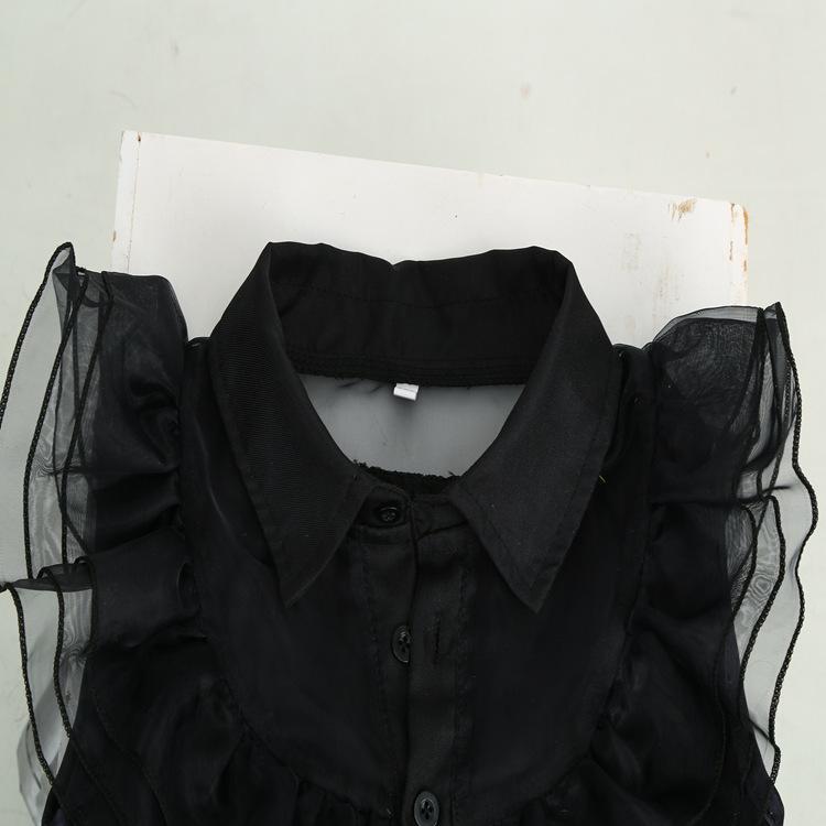 Adams Family Cos Costume Dance Dress Halloween Wednesday Adams Black Dress Cosplay Costume