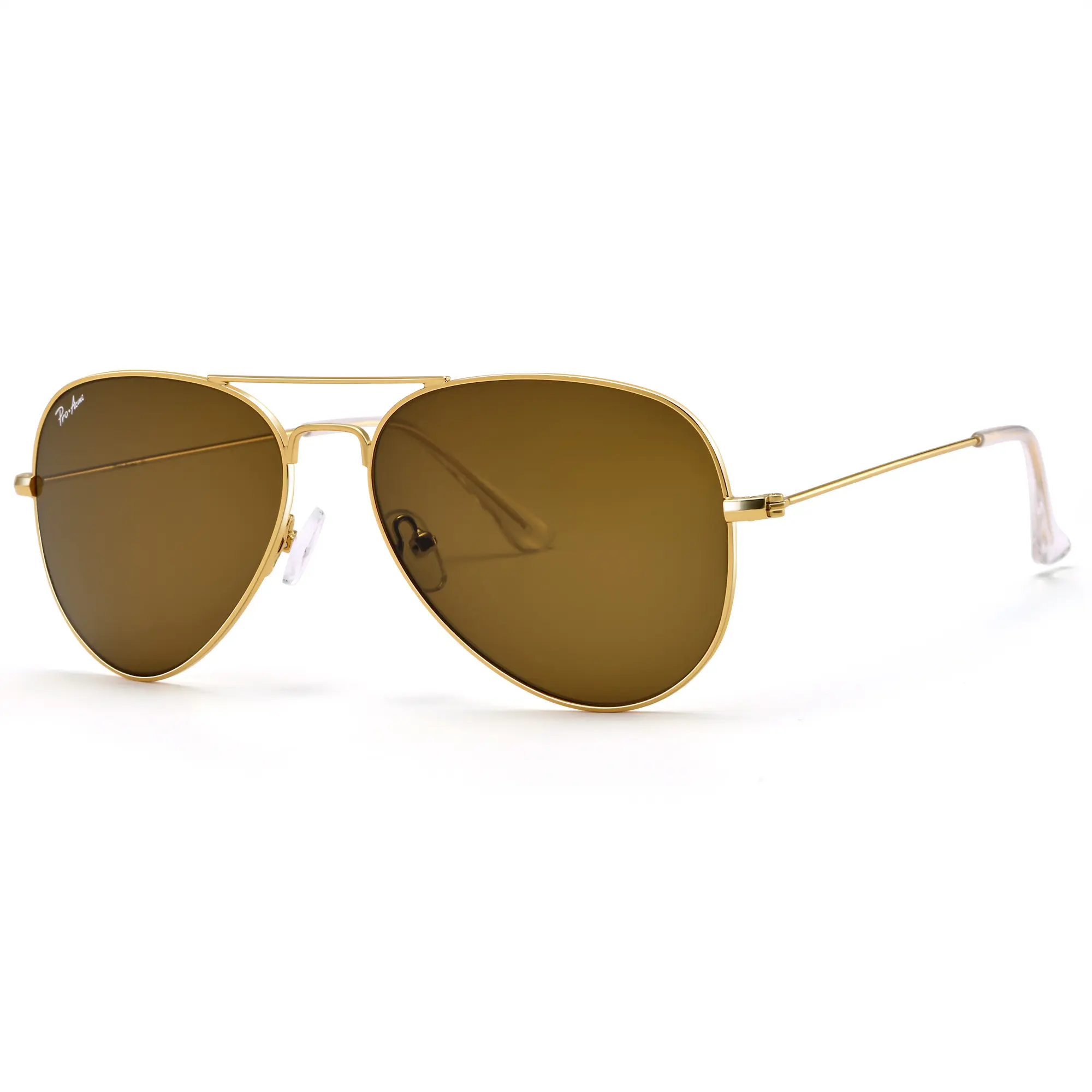 PRO ACME Classic Aviator Sunglasses for Men & Women - Glass Lens Metal Frame with UV400 Protection