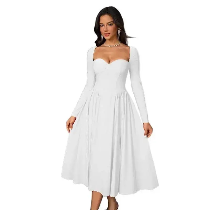 chinese dress ladies Ever-Pretty Inclusive Plus Size Velvet A-Line V-Neck Short Sleeve Waist Design Fall Wedding Guest Dress