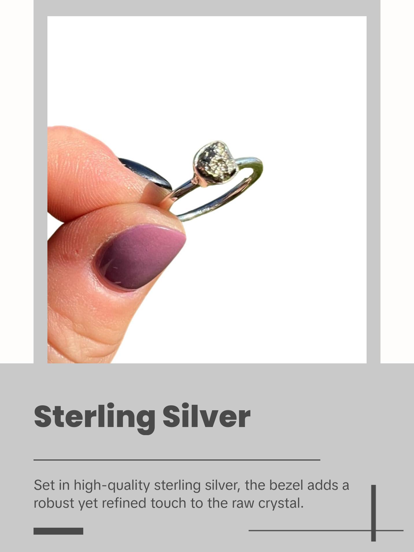 Raw Pyrite Bezel Ring in Sterling Silver Raw Pyrite Bezel Ring in Sterling Silver