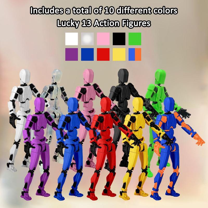 Assembly-Required Dummy Titan T13 Articulated Action Figure Multi-Jointed Movable Lucky Action Figure Multi-Articular Desktop Decoration Creative Gift Craft Model Toy Set