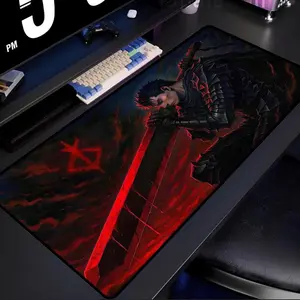 [Anime & Game Collection - Sale Up To 35%] Berserk Berserker Armor Desk Mat, Dark Fantasy Anime Art Extended Mouse Pad, Manga Style Desk Decor for Otaku Setups