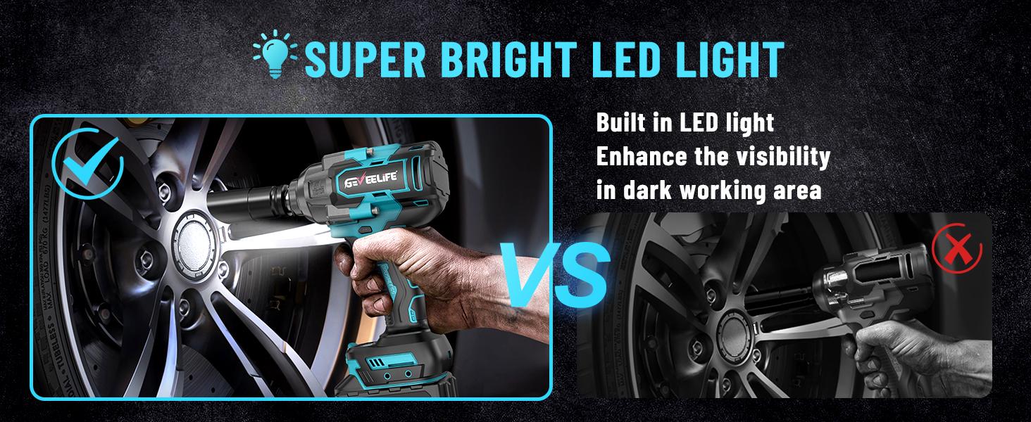 GEVEELIFE 1200NM Cordless Impact Wrench 900FT-LBS for Automobiles Trucks 2x 4.0Ah Batteries Fast Charger 3000RPM 5 Sockets 1 Extension Bar High Torque Power Tool GEVEELIFE 1200NM Cordless Impact Wrench 900FT-LBS for Automobiles Trucks 2x 4.0Ah Batteries Fast Charger 3000RPM 5 Sockets 1 Extension Bar High Torque Power Tool
