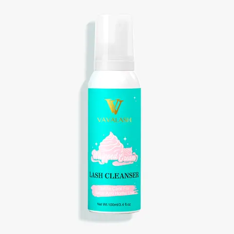 VAVALASH Whipped Cream Eyelash Cleanser - 100ML Mild Cosmetic Lash Foam Cleanser Bottle, Makeup Remover with Scent for Eyelash Degreasing