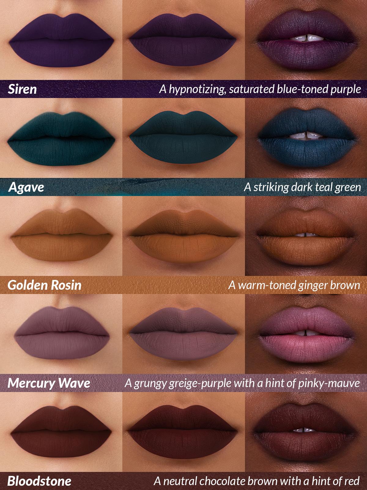 Kaleidos Cloud Lab Lip Clay - Gothic Shades | Velvety Matte, Lightweight & Long-Lasting, Rich & Buildable Color, Rave Makeup, Festival Makeup, Cosmetic Gift, Lipstick