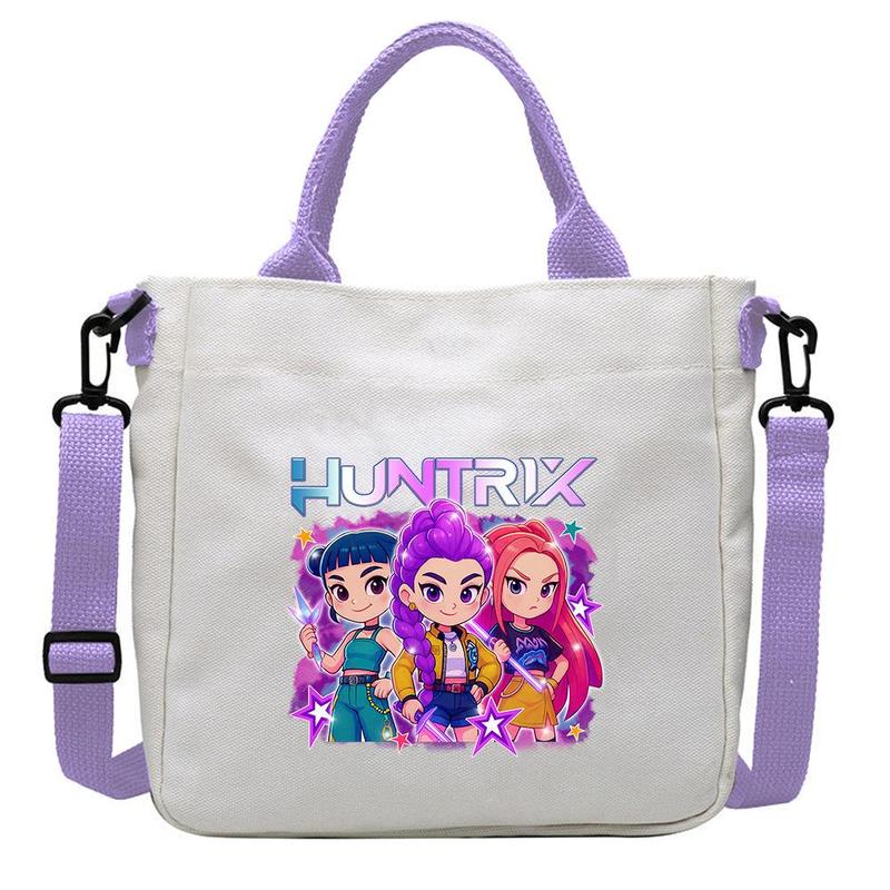 K-Pop Demon Hunter Shoulder Bag – Cute Cartoon Rumi, Mira & Zoey Print Crossbody Tote, Large Capacity Gift Bag