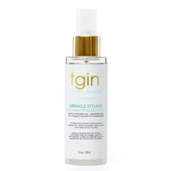 tgin Miracle Styling 3-in-1 Heat Protectant, Nourishing Blow Dry Mist for Added Shine, Unisex Haircare Spray, 4 oz, Heat Shield, Glossy Hair, Heat Protectant Spray, Hair Protection
