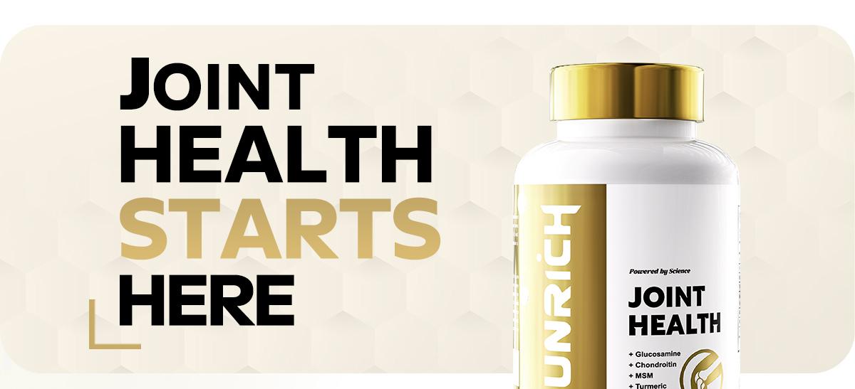 FUNRICH Joint Health Supplement for Women & Men with Glucosamine, Chondroitin, MSM & Turmeric - 120 Capsules