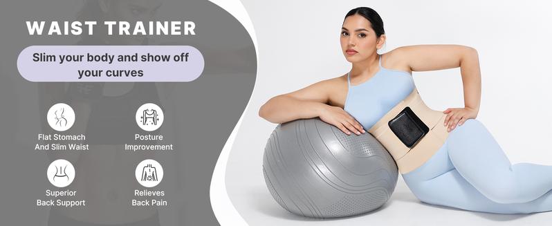 Shapellx NeoSweat Triple Constricting power Latex Waist Trainer Segmented Workout Shapewear Belts