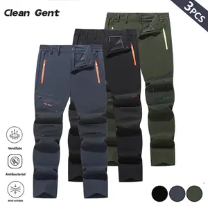 Clean Gent Men’s 3/2/1-Piece Multi-Pocket Cargo Pants Set — multifunctional zippered pocket design; outdoor windproof waterproof hiking pants; casual street-style trousers suitable for outdoor activities; all-season wear; outdoor sports long pants