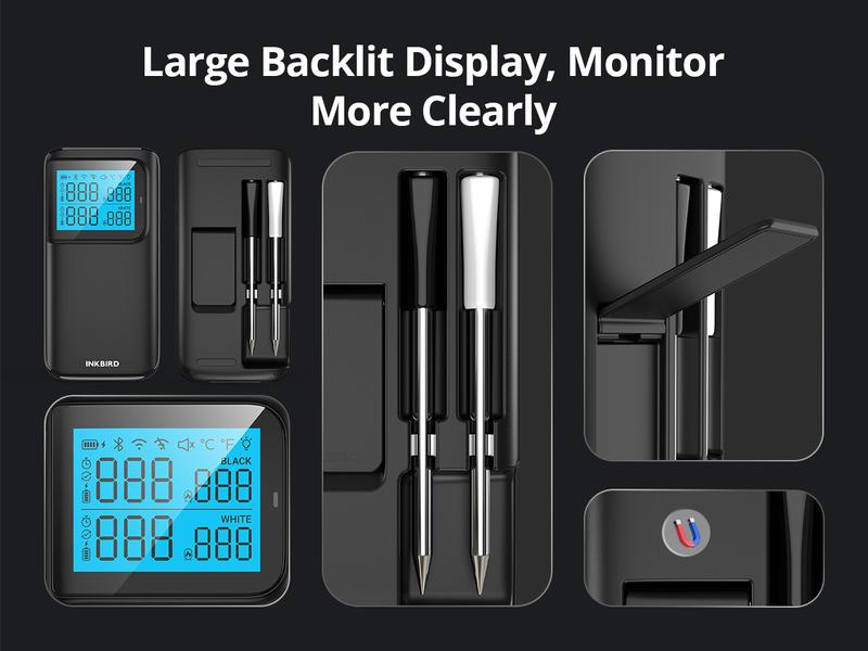 INKBIRD Smart Bluetooth Wireless Meat Thermometer with App for Real-Time Monitoring & Control Ideal for Barbecues Ovens Grills and Smokers-TikTokShopHolidayHaul