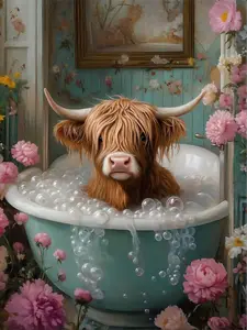 Cow Adult Diamond Art Set,5D Diamond Painting DIY Animal Diamond Art Adult Diamond Set,Round Full Diamond,Art Painting for Home Decoration 1/3/4/6 Pack