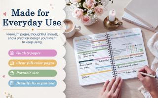 75 Soft Challenge Journal For Women, A5 Spiral 75-Day Habit Tracker Planner, Full-Color Daily Logs, Weekly Reviews, Meal, Water, Workout, Reading Tracker 75 Soft Challenge Journal For Women, A5 Spiral 75-Day Habit Tracker Planner, Full-Color Daily Logs, Weekly Reviews, Meal, Water, Workout, Reading Tracker