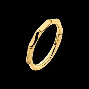 24Kt Gold PVD Titanium Bamboo Design Side Facing Hinged Segment Clicker