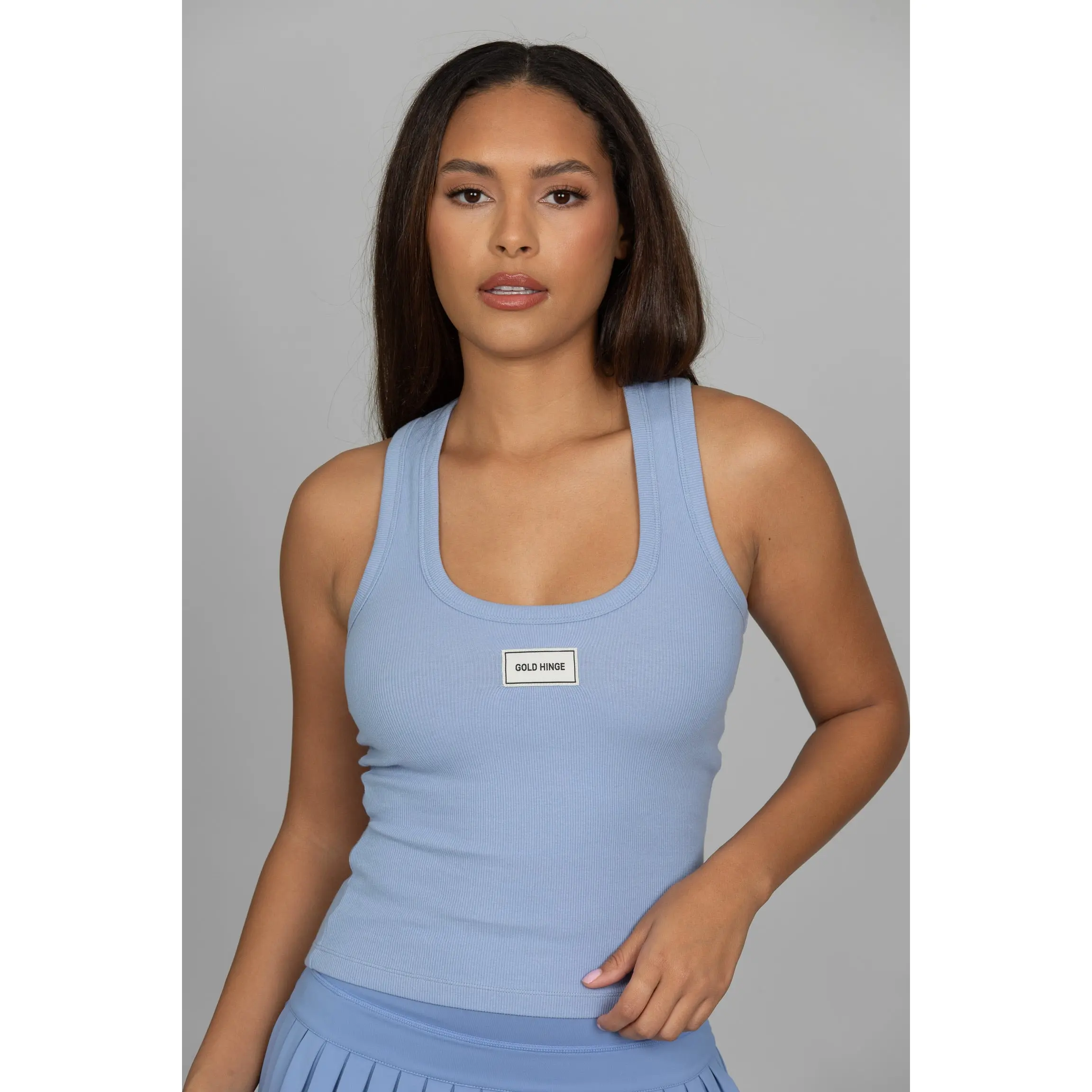 Periwinkle Ribbed Cotton Tank