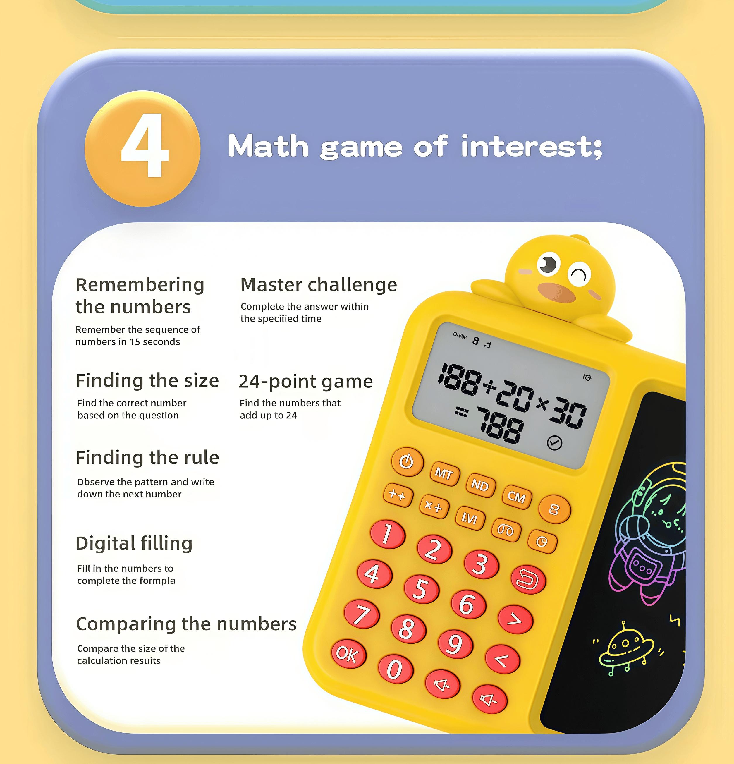 Interactive STEM Math Toy for Kids | Fun Electronic Learning Game to Build Thinking & Calculation Skills | Perfect Educational Gift for Home or Travel