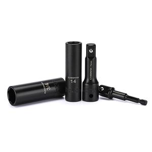 CASOMAN 25PCS 1/2" Drive Impact Socket Set, Deep, Cr-V Steel, 6 Point, Metric&SAE, 12mm to 24mm, 3/8 Inch to 1 Inch, Includes Extension Bars: 3-inch, 5-inch, 1/2-1/4 adapter