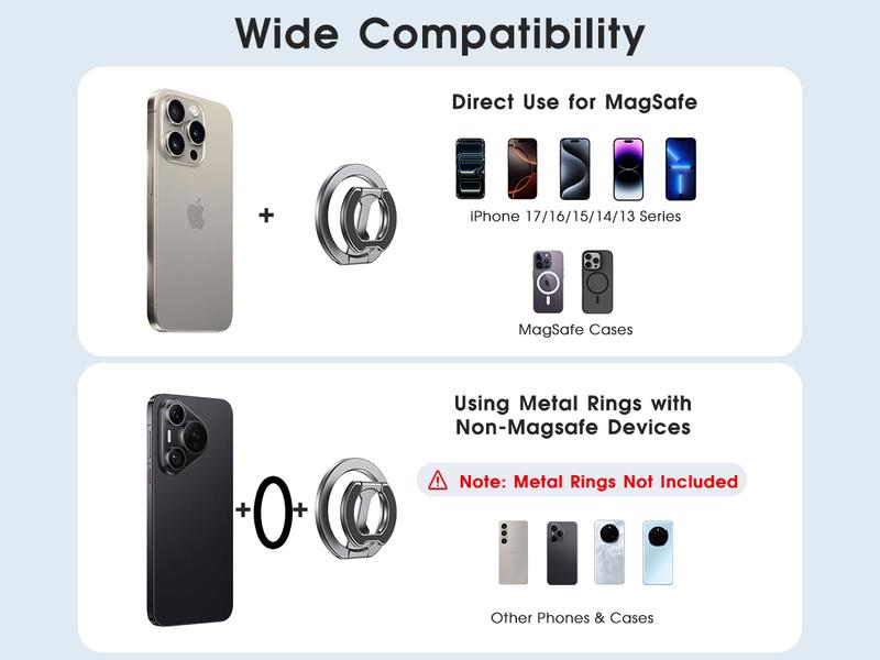 Double-Sided Magnetic Phone Stand Adjustable & Compatible with iPhone 12-17 Series Portable Multi-Scene Use Operable with One Hand Smartphone Cellphone Mount