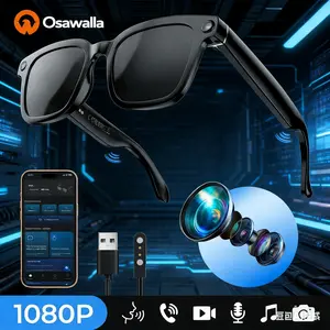 Smart Bluetooth Glasses with Camera, 1080p Video Recording Wearable Glasses, Multifunctional Wireless Audio Glasses with Headphone, Outdoor Sports Camera Sunglasses with Intelligent Voice Assistant, Anti-blue Light Protection Eyeglass