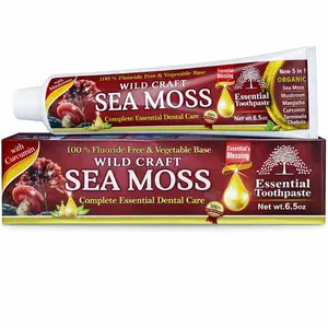 Sea Moss Essential Toothpaste - 6.5 oz | A Unique Blend of Sea Moss, Mushroom, Manjistha, Curcumin, Terminalia Chebula