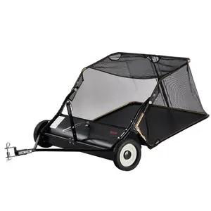 42"/42.5" Tow-Behind Lawn Sweeper, 12/25 cu.ft. Capacity Leaf & Grass Collector, Heavy-Duty Material, Adjustable Height, with Dumping Rope Design