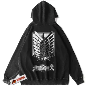 Attack on Titan Vintage Hoodie, AOT Anime for Fans, Graphic Tee