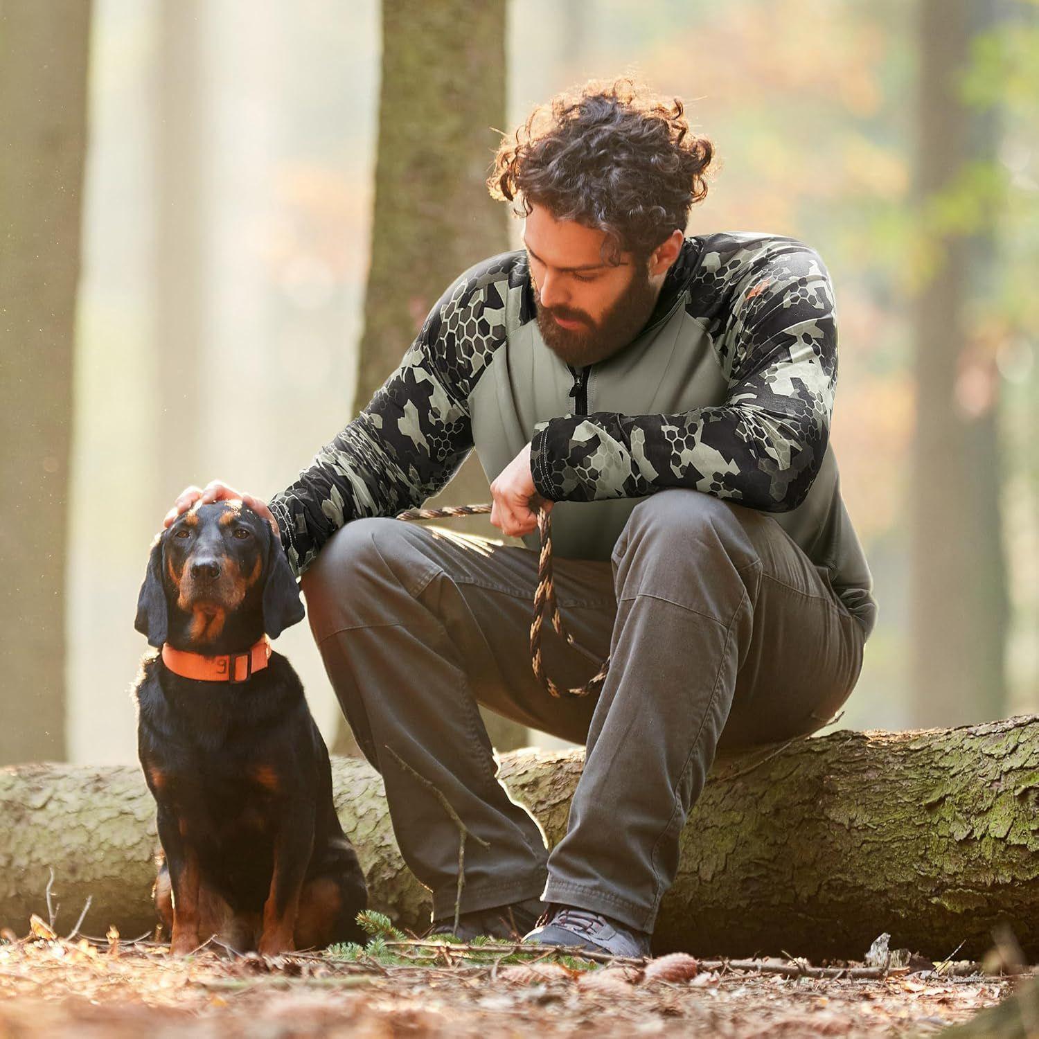 RODEEL 913 Quarter Zip Long Sleeve Shirts Men UPF 50+ Sun UV Protection Lightweight Quick Dry Moisture Wicking Breathable Cooling Athletic Activewear for Outdoor Sport Gym Workout Hiking Camping Running Fishing Hunting Boating, Holiday Gift