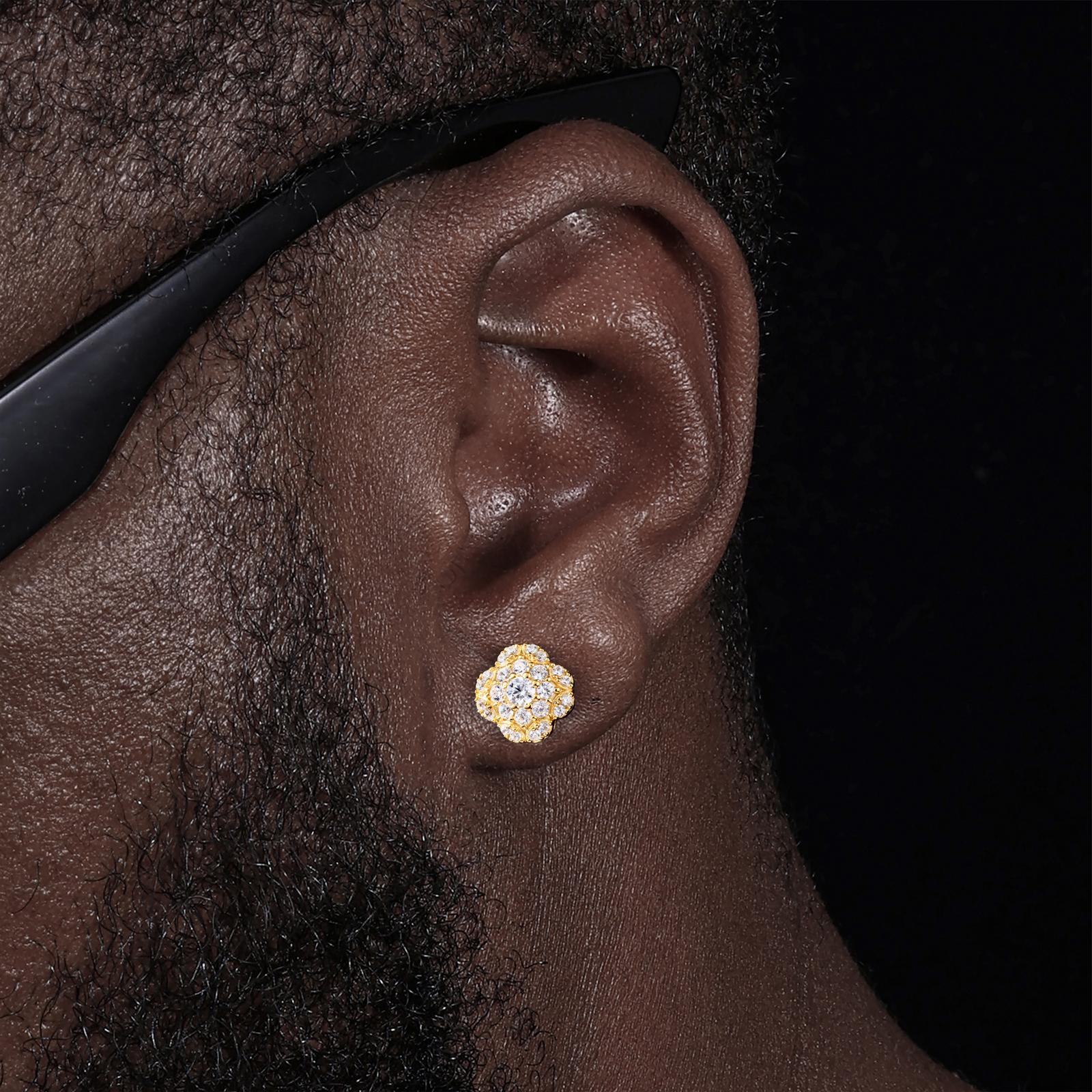 【#E600】Starry Ear Nails UCCIYO Lab-Created Moissanite Earrings For Women S925 Sterling Silver Stud Earring Men Hip Hop Jewelry Couple Gift