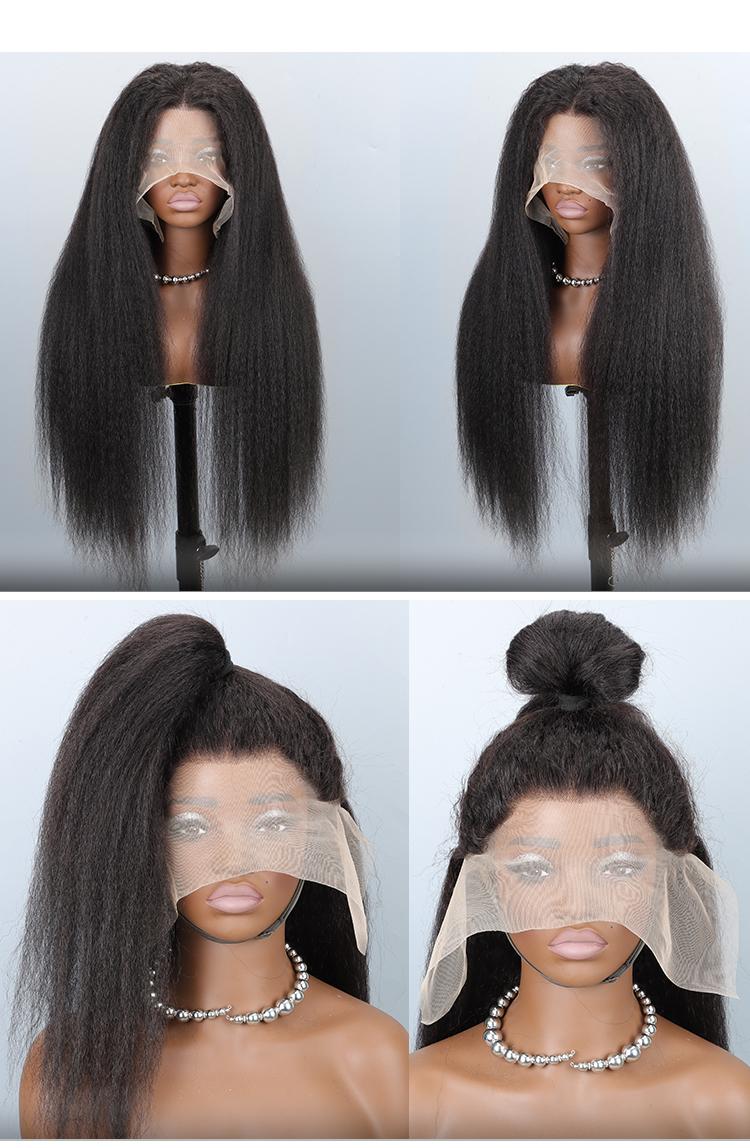 Idoli yaki 13x6 Lace Front Wig HD Transparent Kinky Straight Lace Frontal Human Hair Wigs 200 density