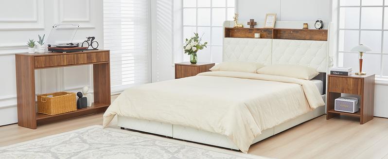 Giratree Narrow Console Table with 2 3 Drawers, Entryway Table with Storage, Table Behind Sofa Long for Living Room TV, Hallway Entrance Foyer, Mid Century Farmhouse Fluted Console Table